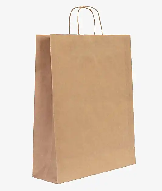 Burgu Saplı Kraft Kağıt Çanta - 32x12x41 cm - Ürün Önizleme | istecanta