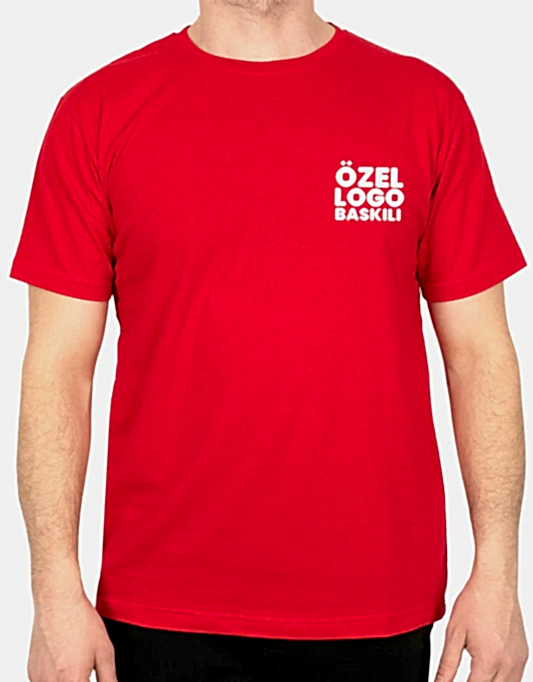 Basic T-shirt Kırmızı - Baskılı - Ürün Önizleme | istetisort