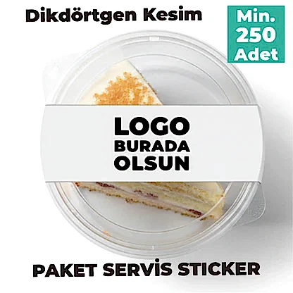 Paket Servis Sticker | Logo Baskılı Dikdörtgen Gıda Ambalaj Etiketi