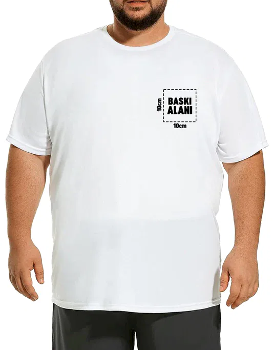 Büyük Boy T-shirt - Beyaz (Özelleştirilebilir) - Detay Görünüm | istetisort