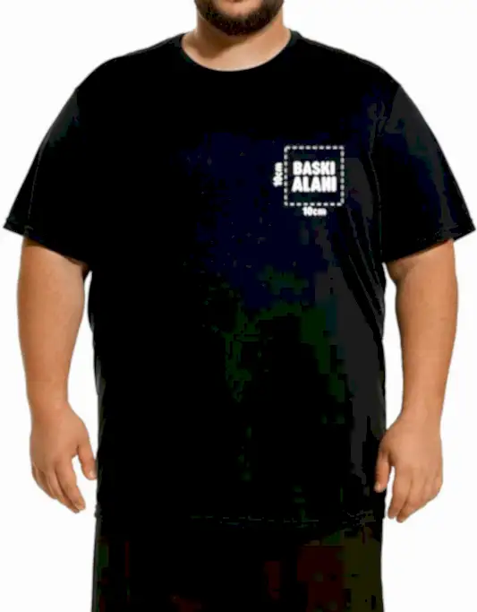 Büyük Boy T-shirt - Siyah (Özelleştirilebilir) - Detay Görünüm | istetisort