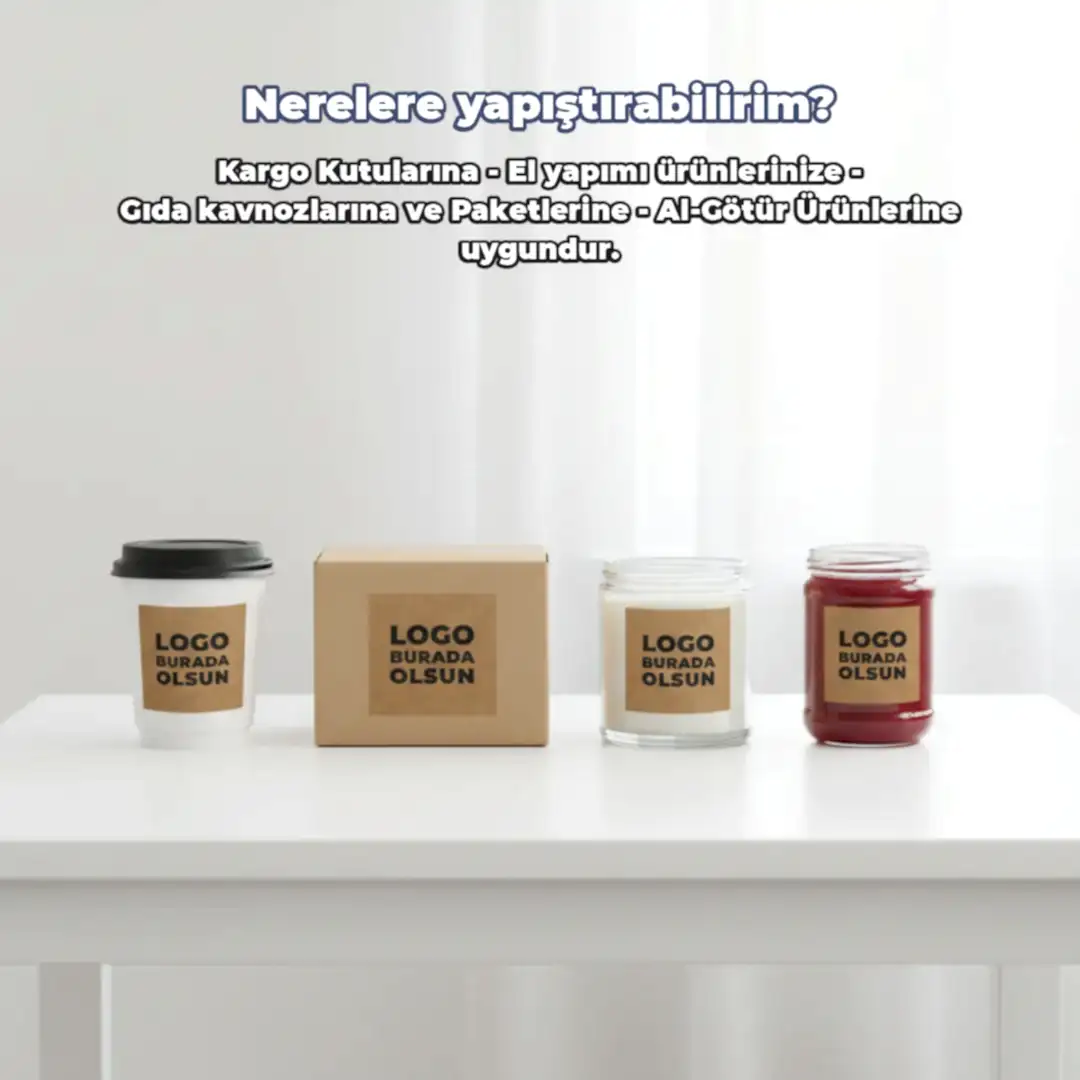 Kare Kraft Etiket Baskı | Özel Tasarım Doğal Kraft Sticker
