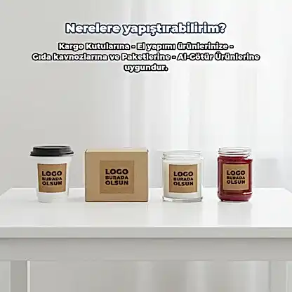 Kare Kraft Etiket Baskı | Özel Tasarım Doğal Kraft Sticker