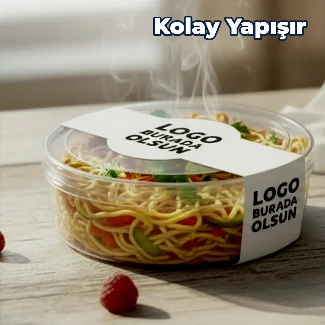 Paket Servis Sticker | Logo Baskılı Dikdörtgen Gıda Ambalaj Etiketi