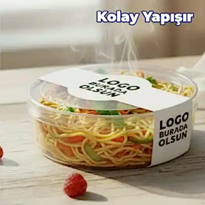 Paket Servis Sticker | Logo Baskılı Dikdörtgen Gıda Ambalaj Etiketi