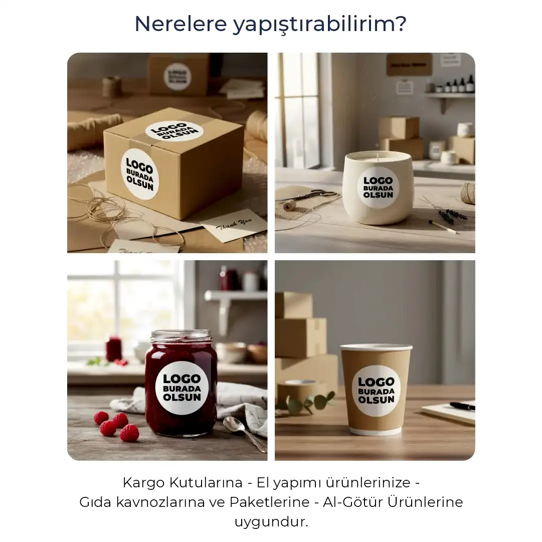 El yapımı Sticker & Etiket Baskı | Yuvarlak · Kuşe Kağıt · Özelleştirilebilir