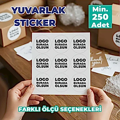 Sticker & Etiket Baskı | Yuvarlak · Suya Dayanıklı · Özelleştirilebilir