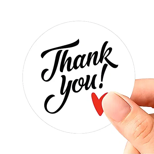 Thank you sticker