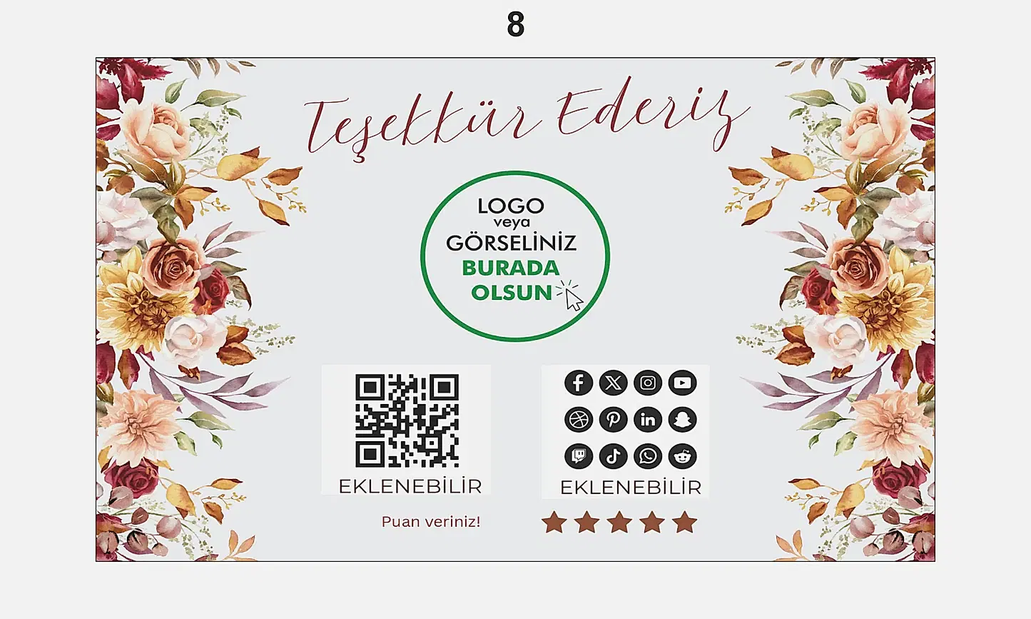 Teşekkür Kartı - Hazır Modeller