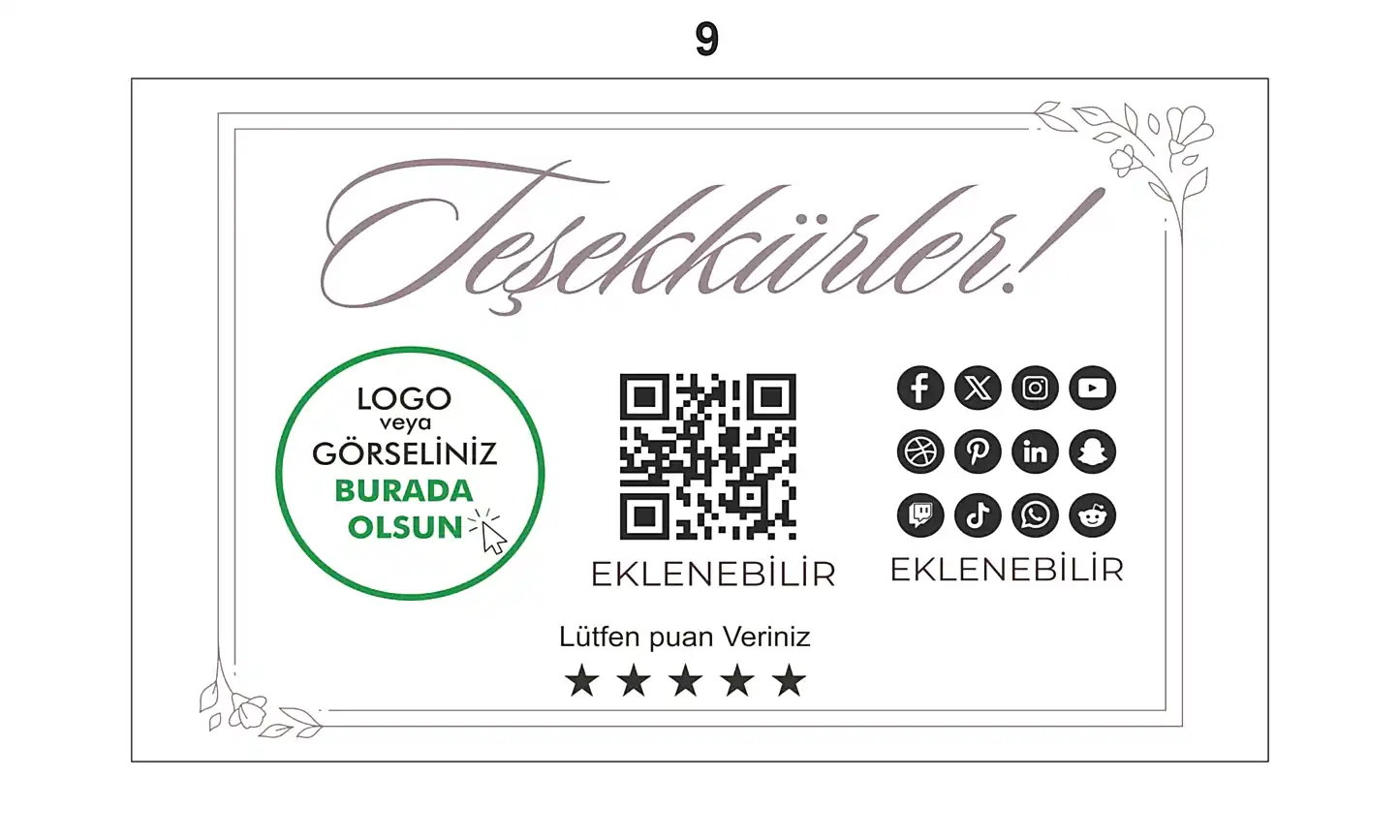 Teşekkür Kartı - Hazır Modeller