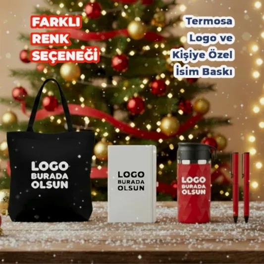 Kurumsal Yeni Yıl Hediyeleri – Ham Bez Çanta, Termos, Kalem ve Termo Deri Defter