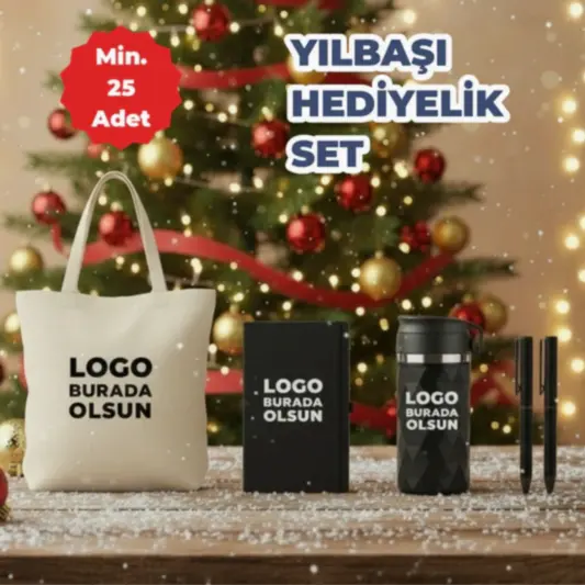 Kurumsal Yeni Yıl Hediyeleri – Ham Bez Çanta, Termos, Kalem ve Termo Deri Defter