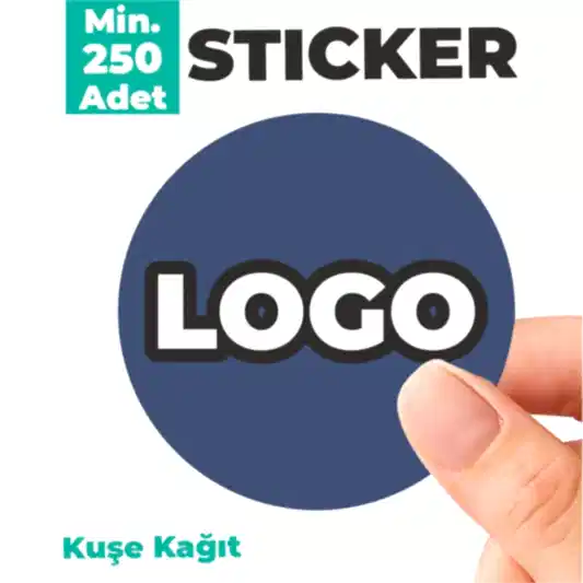 Yuvarlak Logo Sticker – Kendinden Yapışkanlı, Özelleştirilebilir Etiket