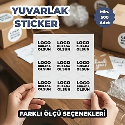 Sticker & Etiket | Yuvarlak · Kuşe Kağıt · Özelleştirilebilir